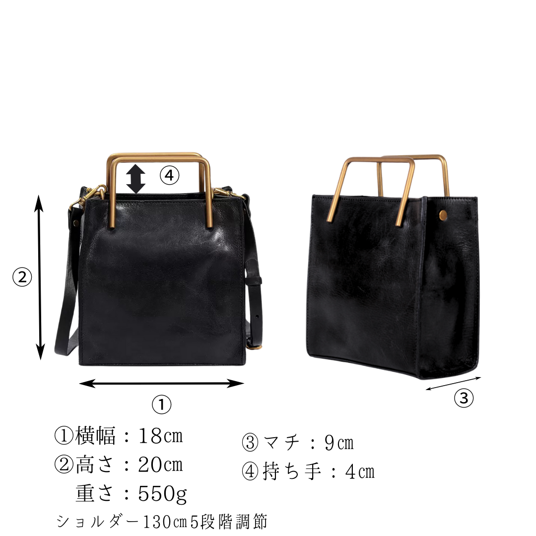 予約商品】Black 人気No.1プレゼント付🎁【本革】gold handle Bag 